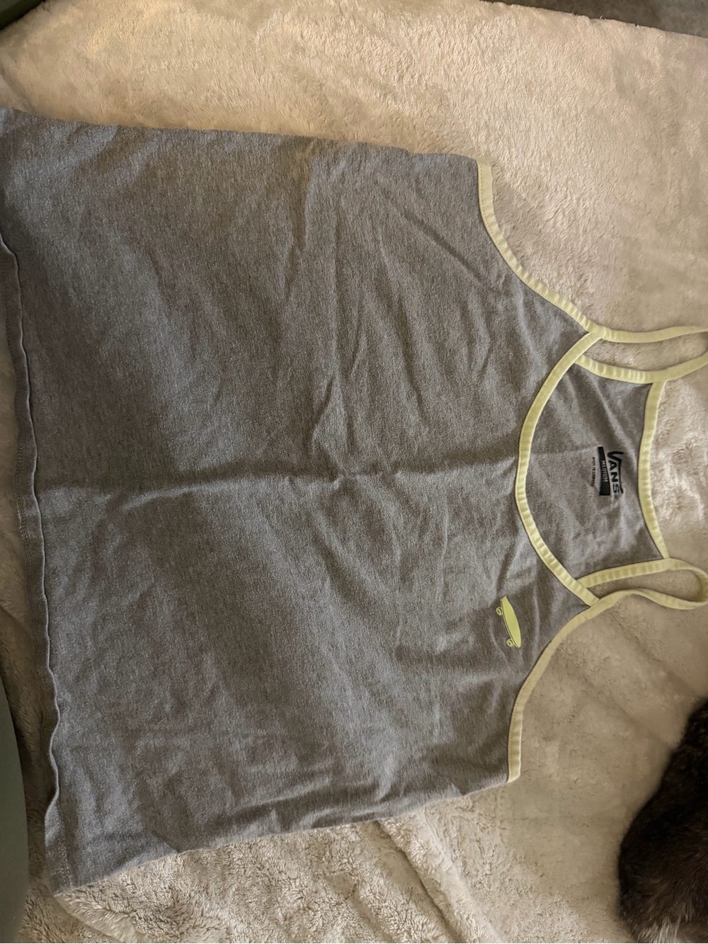 Vans Women’s Gray Tank with Pale Yellow Trim